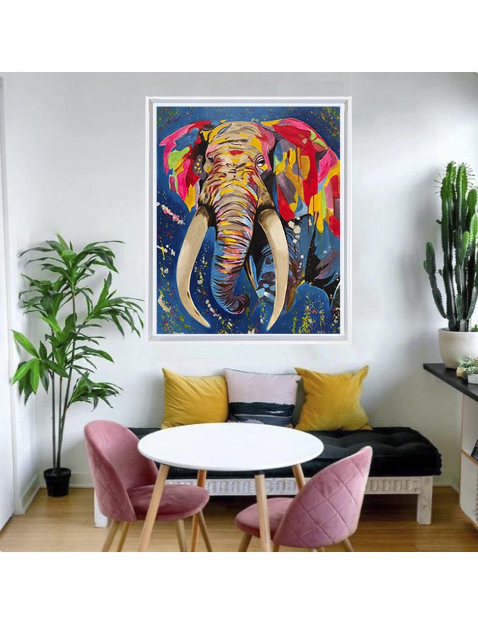 Pintura Dream Elephant ( Hecha Totalmente A Mano) técnica acrílico Animalart 2