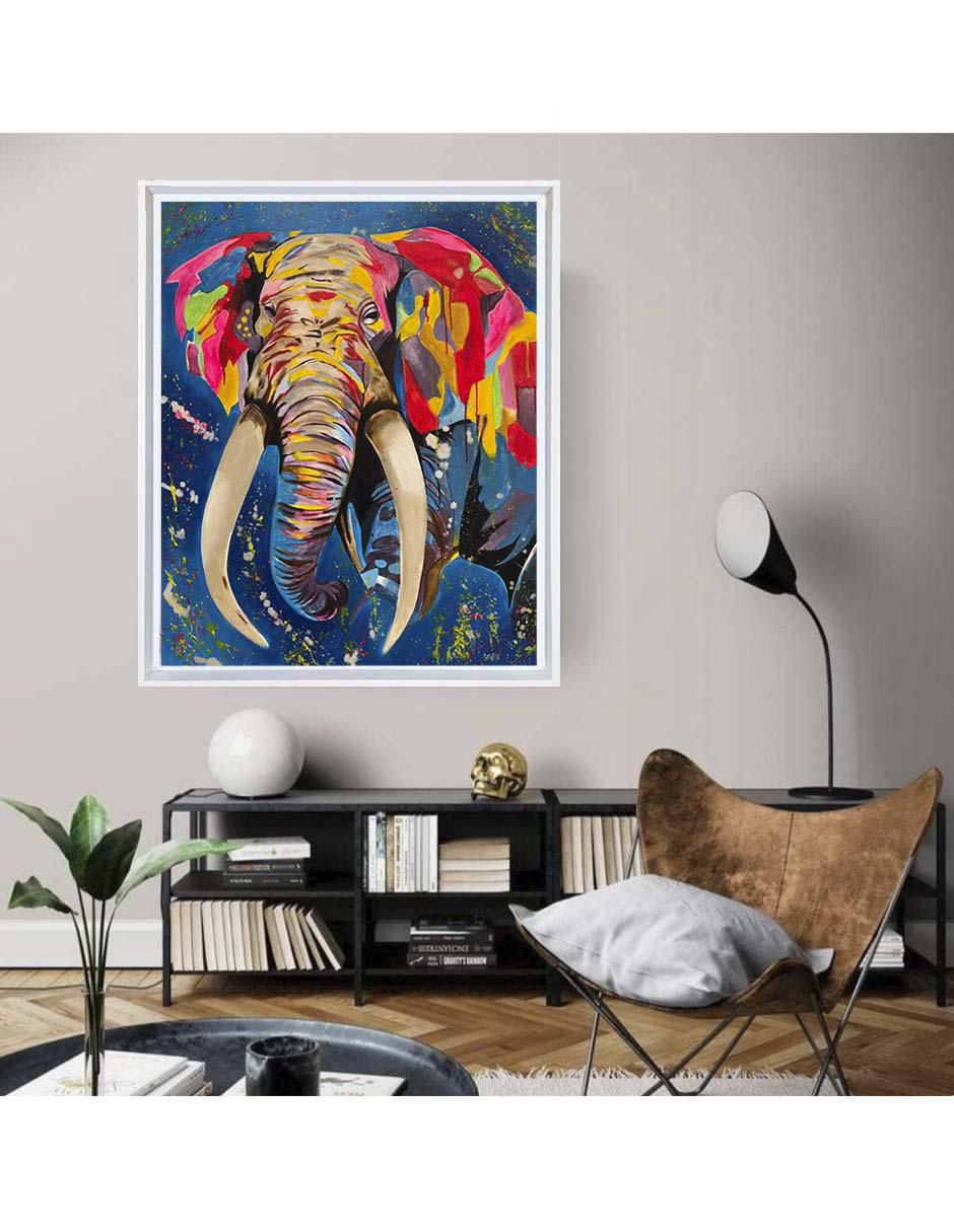 Pintura Dream Elephant ( Hecha Totalmente A Mano) técnica acrílico Animalart 3