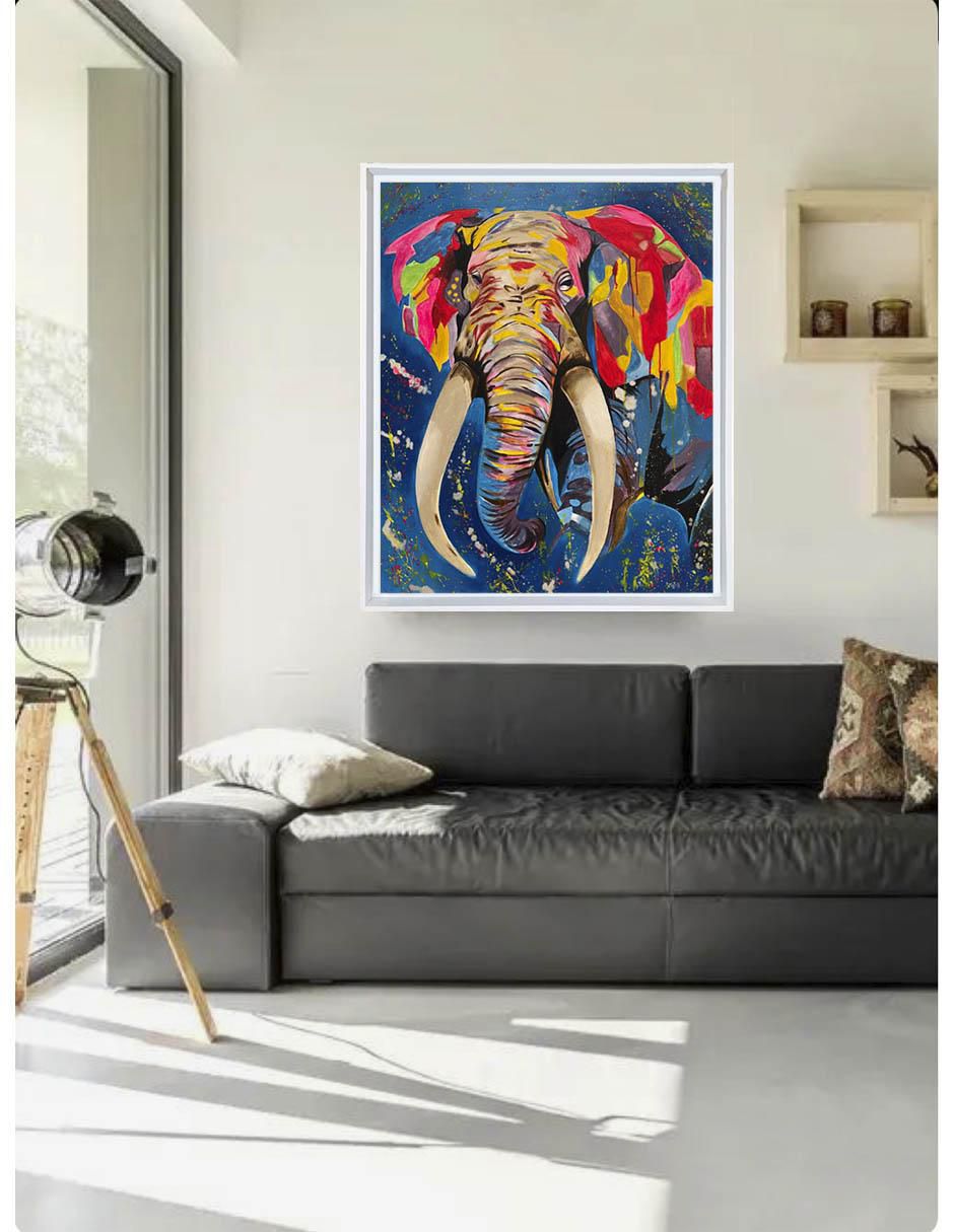 Pintura Dream Elephant ( Hecha Totalmente A Mano) técnica acrílico Animalart 4