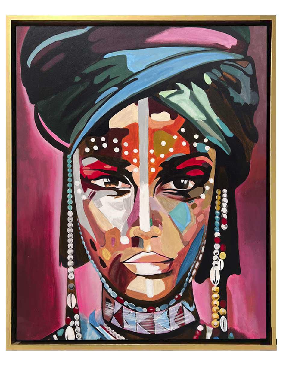 Pintura Aberash ( Elaborada Totalmente A Mano) técnica mixta Africanas