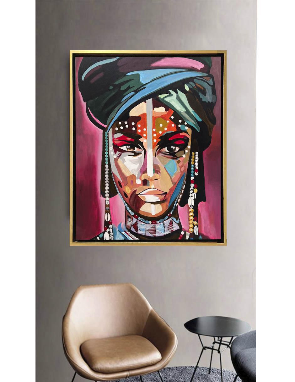 Pintura Aberash ( Elaborada Totalmente A Mano) técnica mixta Africanas 3