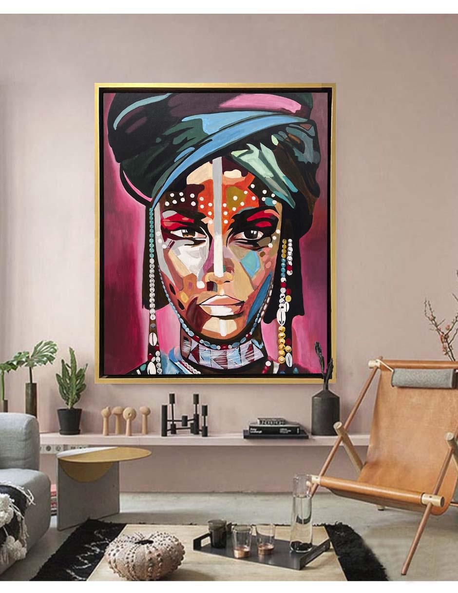 Pintura Aberash ( Elaborada Totalmente A Mano) técnica mixta Africanas 4