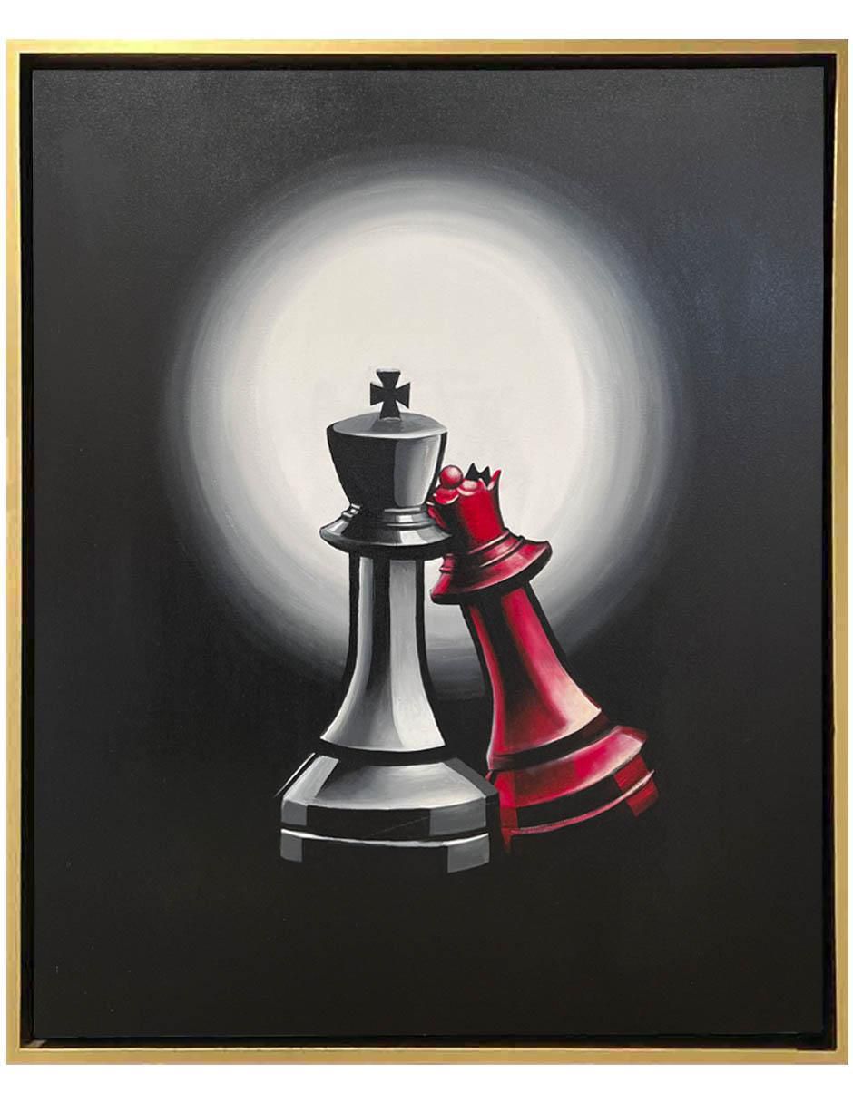 Pintura Queen & King técnica acrílico Ajedrez Pintura Queen & King técnica acrílico Ajedrez