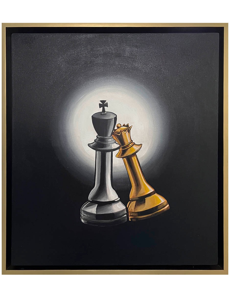 Pintura Queen & King técnica acrílico Ajedrez Pintura Queen & King técnica acrílico Ajedrez