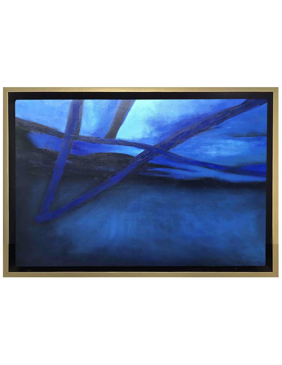 Pintura Azul Eléctrico Elaborada Totalmente A Mano técnica mixta