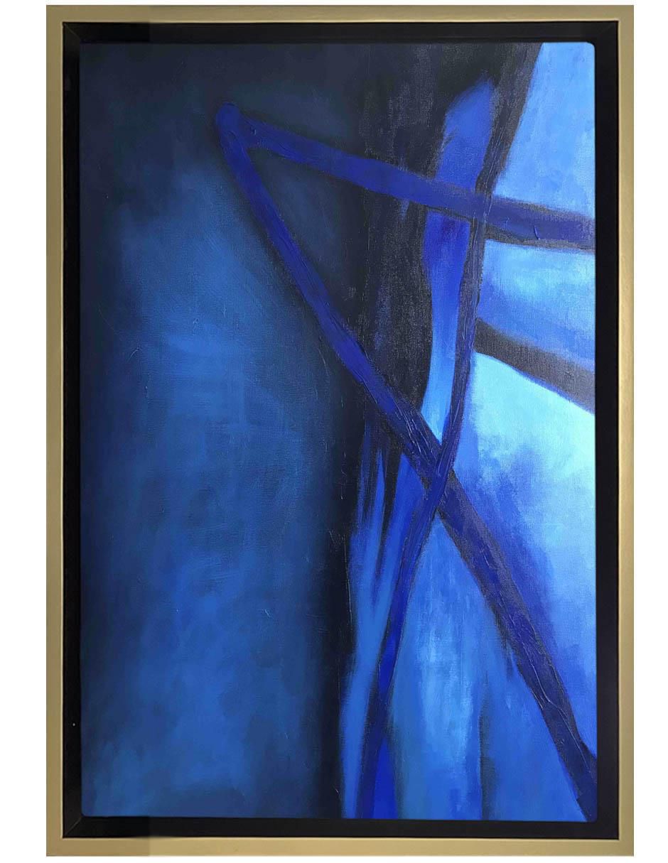 Pintura Azul Eléctrico Elaborada Totalmente A Mano técnica mixta 3