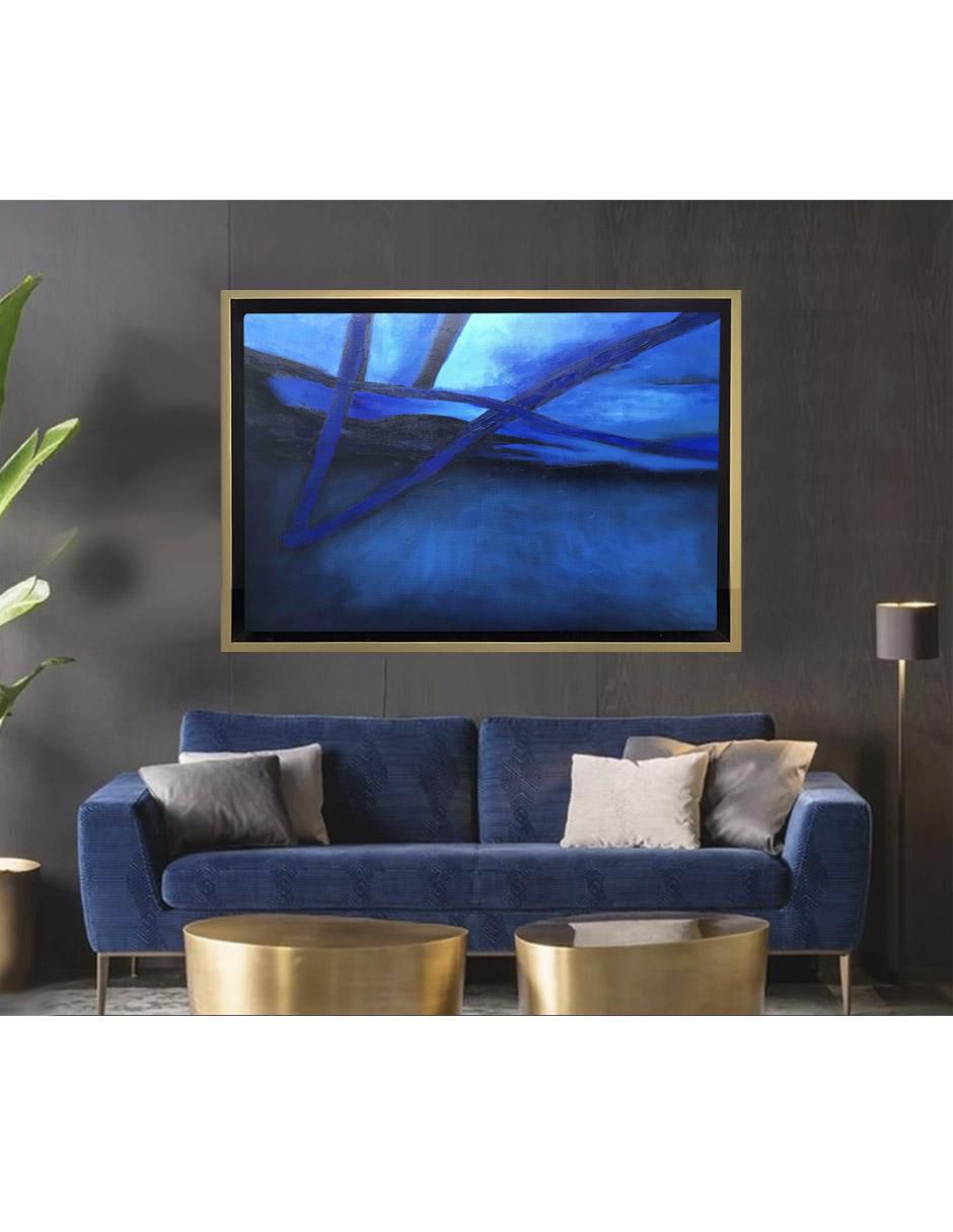 Pintura Azul Eléctrico Elaborada Totalmente A Mano técnica mixta 4