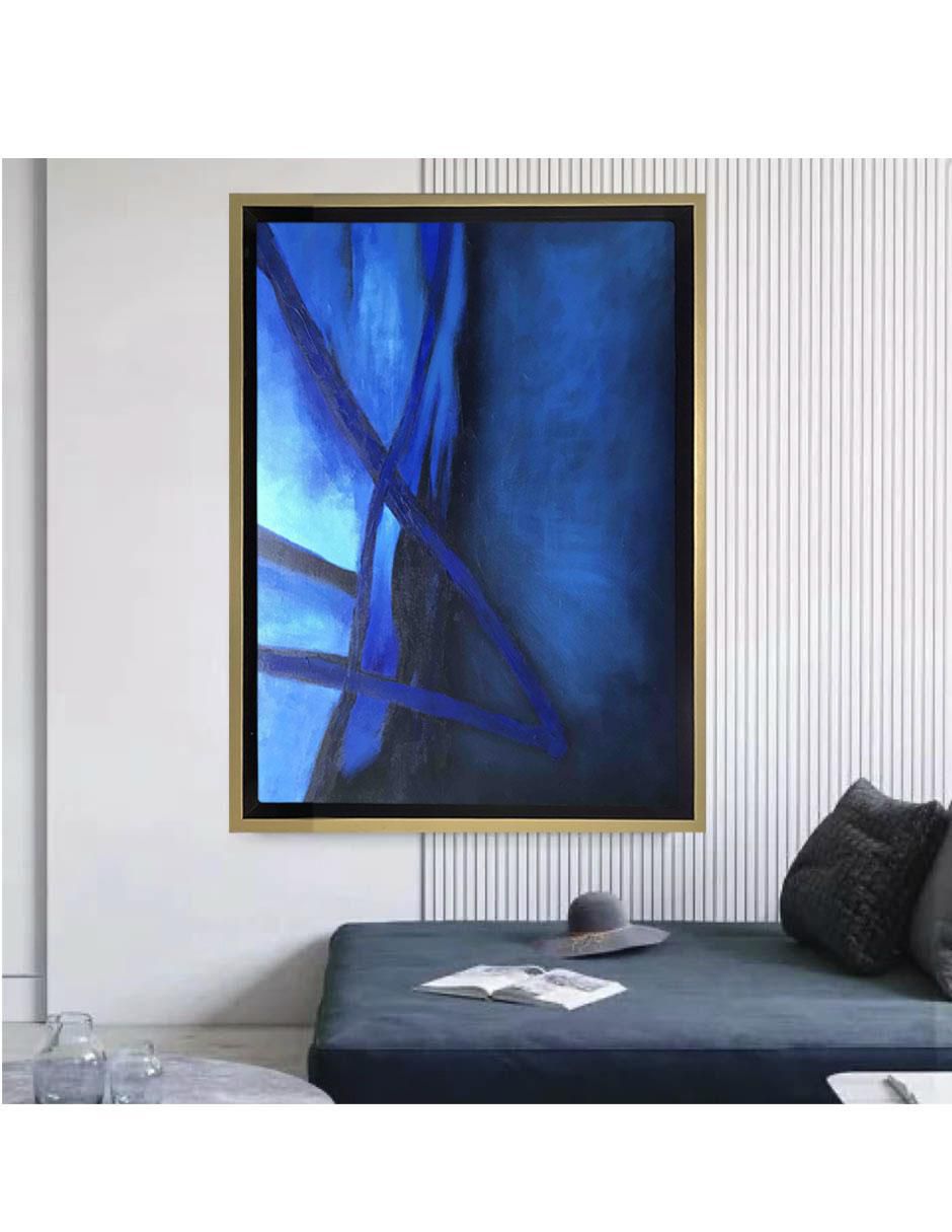 Pintura Azul Eléctrico Elaborada Totalmente A Mano técnica mixta 5