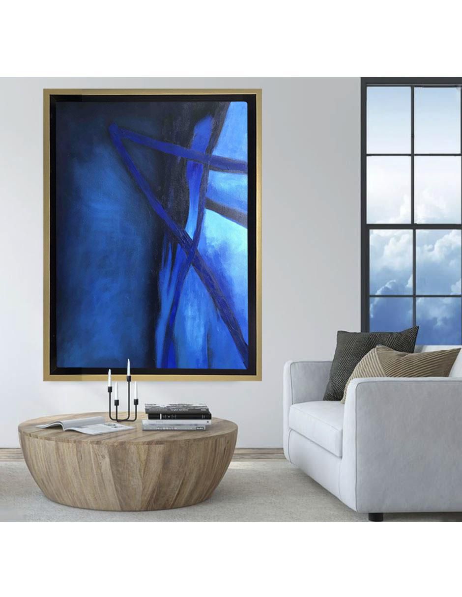 Pintura Azul Eléctrico Elaborada Totalmente A Mano técnica mixta 6