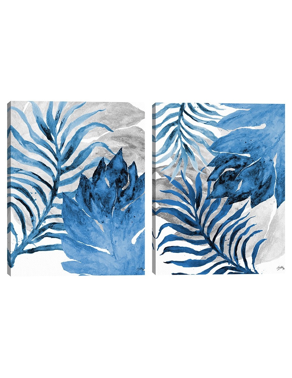 Pintura Helecho Azul Y Hoja técnica mixta Pintura Helecho Azul Y Hoja técnica mixta