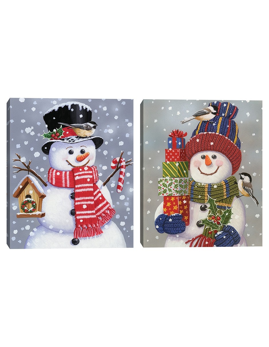 Pintura Muñeco De Nieve técnica mixta Muñeco De Nieve
