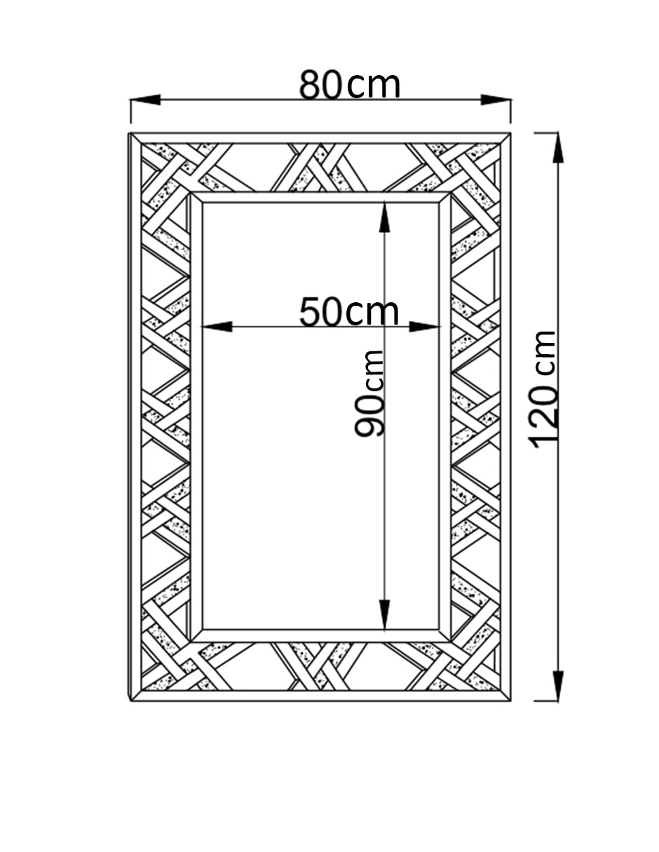 Espejo rectangular líneas frame 5
