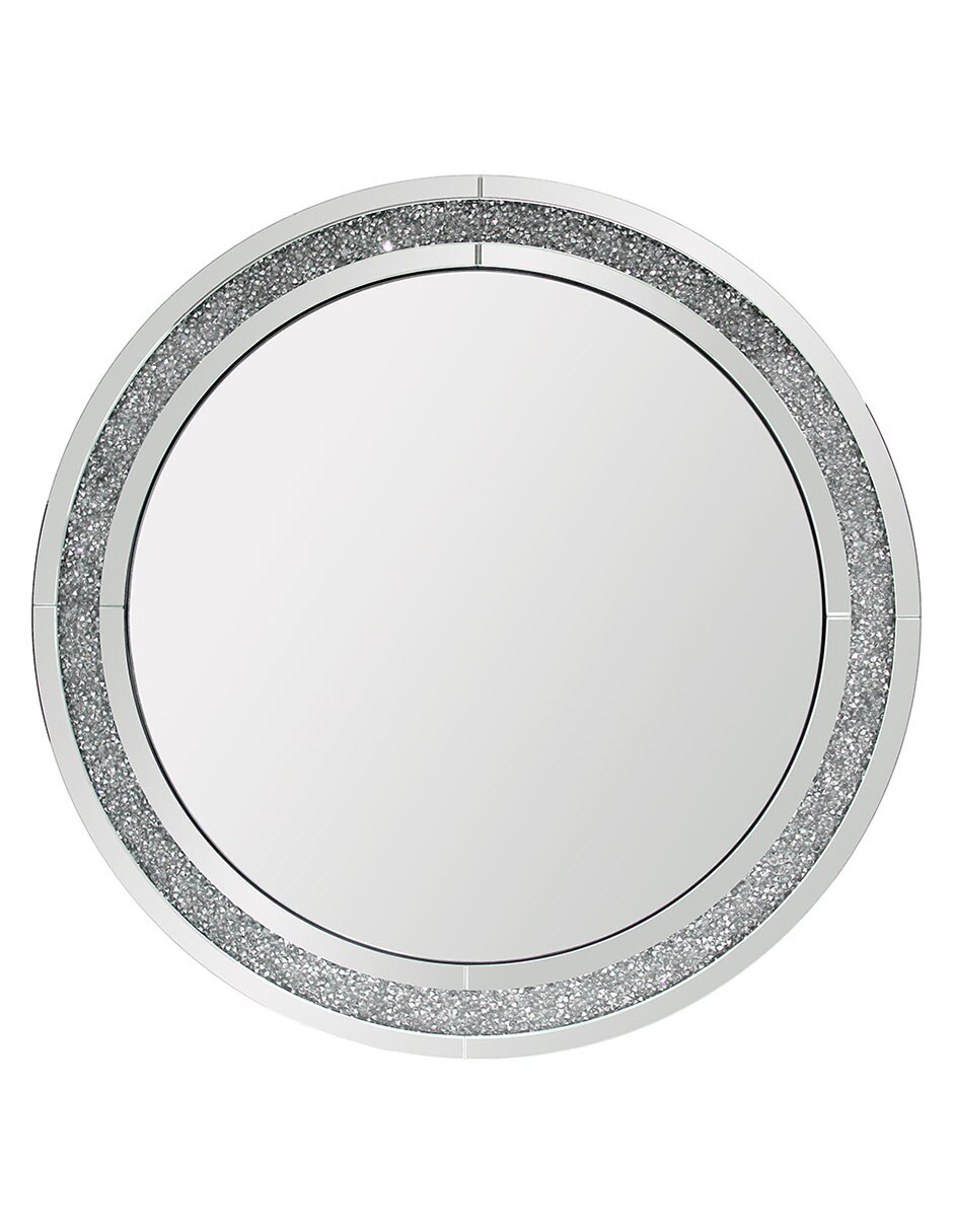 Espejo circular Mocrystal silver line