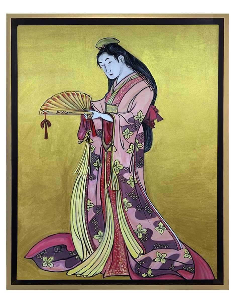 Pintura Geisha técnica acrílico Geisha