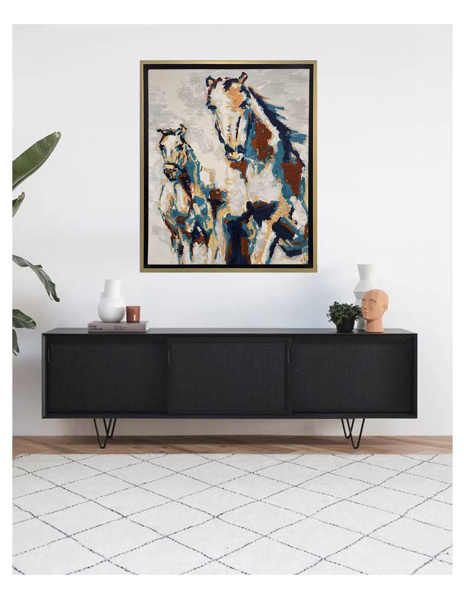 Pintura Horses técnica mixta Animalart 3