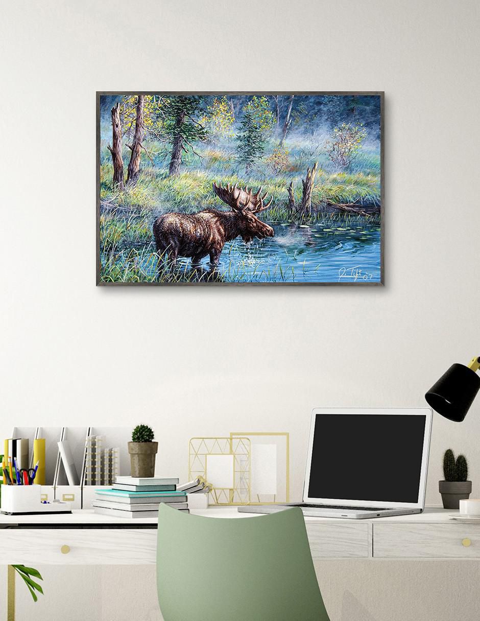 Pintura de Alces I técnica mixta Animal 2