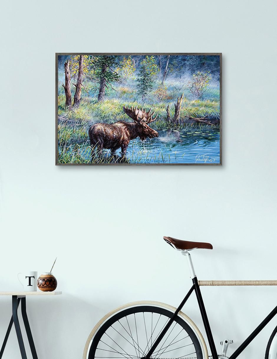 Pintura de Alces I técnica mixta Animal 3