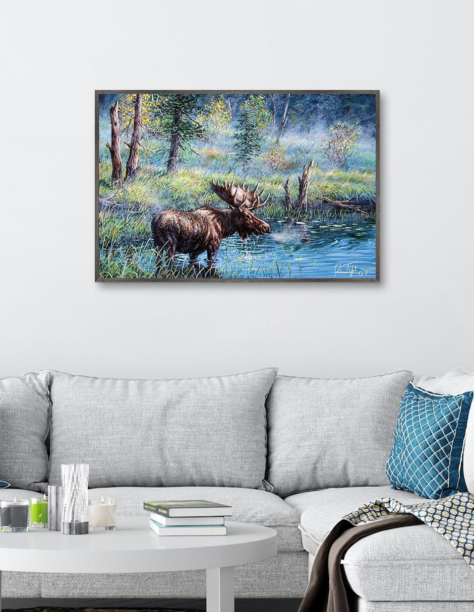 Pintura de Alces I técnica mixta Animal 4