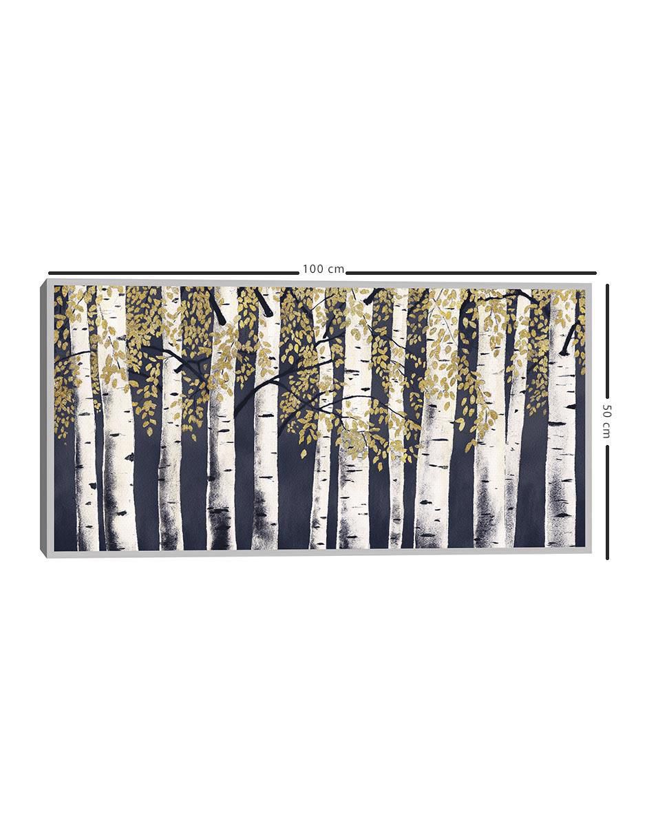 Pintura Fresco Bosque Añil Dorado técnica mixta Fresco Bosque Añil Dorado 5