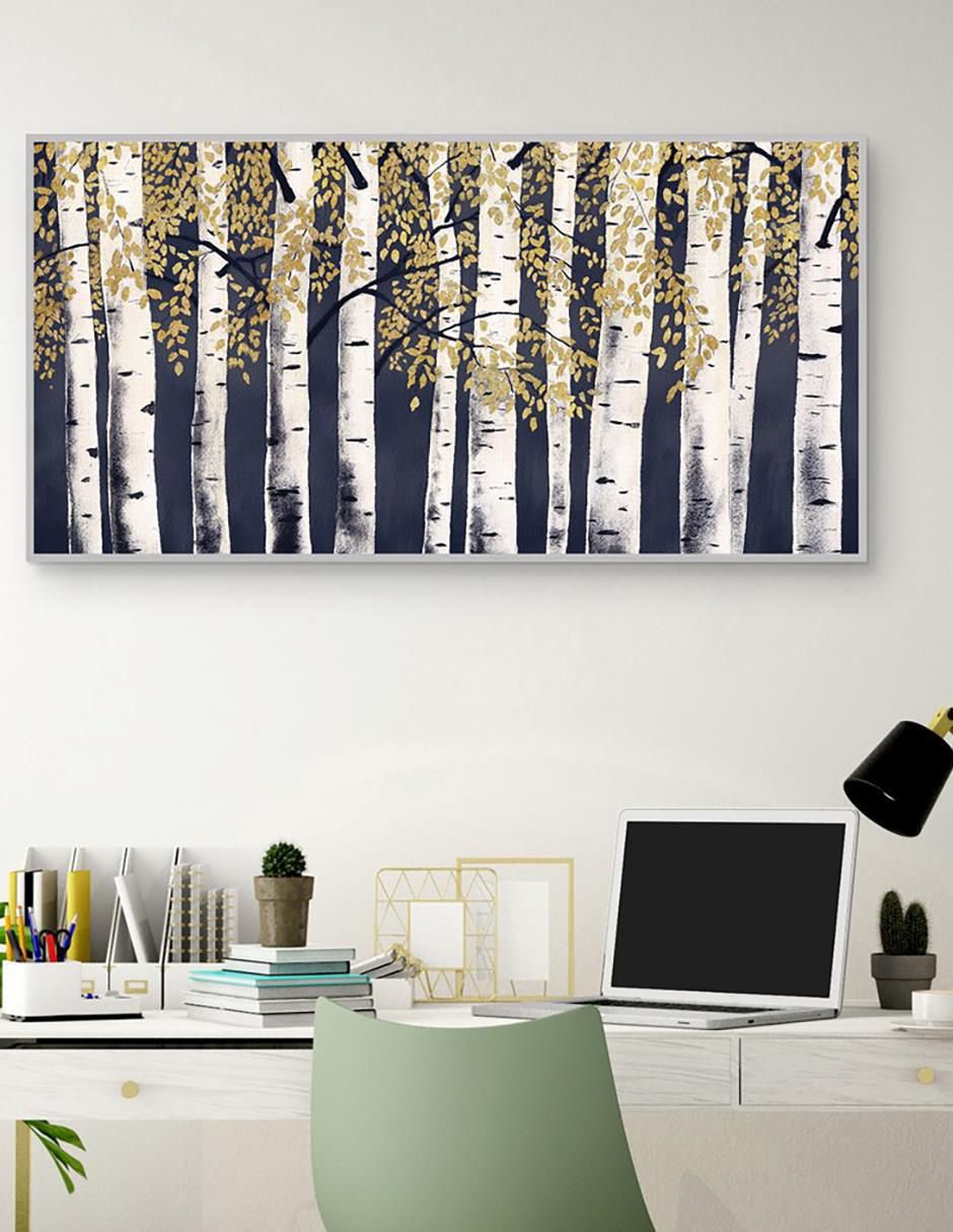 Pintura Fresco Bosque Añil Dorado técnica mixta Fresco Bosque Añil Dorado 2