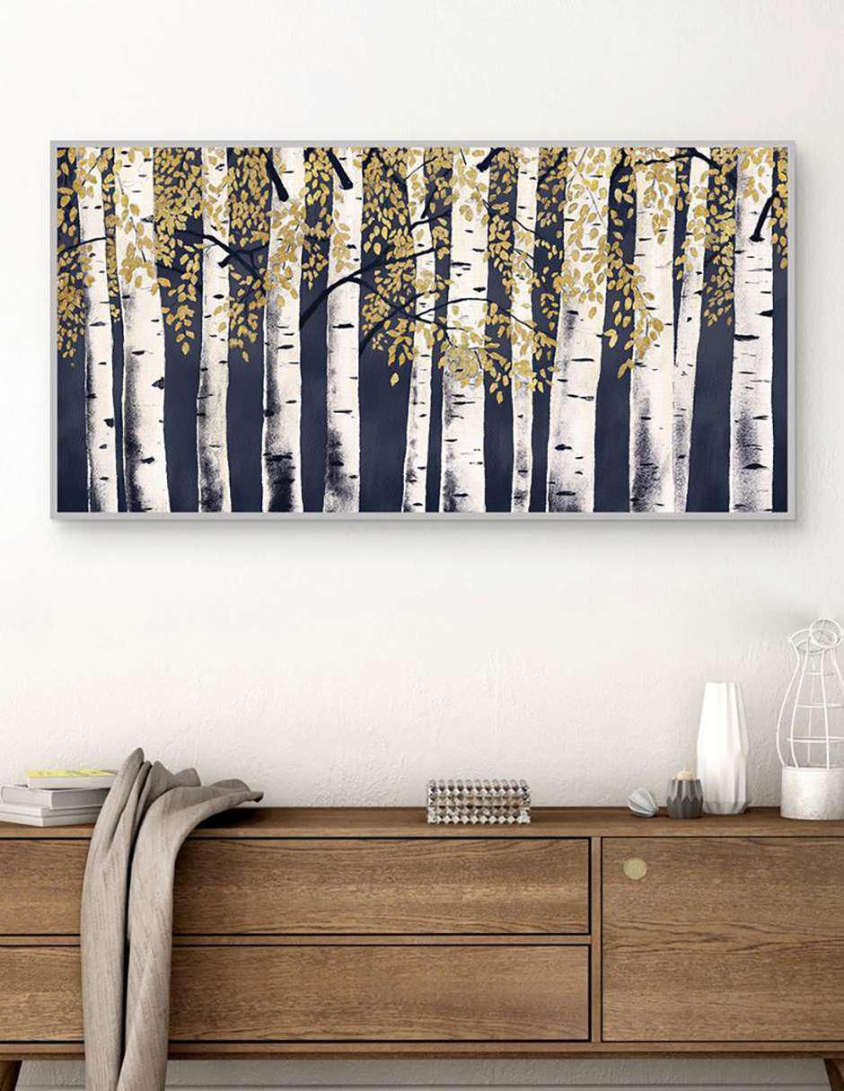 Pintura Fresco Bosque Añil Dorado técnica mixta Fresco Bosque Añil Dorado 3