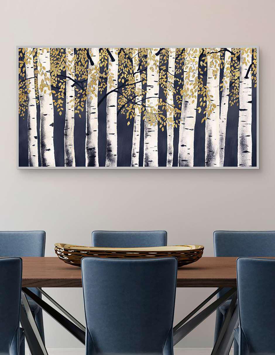 Pintura Fresco Bosque Añil Dorado técnica mixta Fresco Bosque Añil Dorado 4
