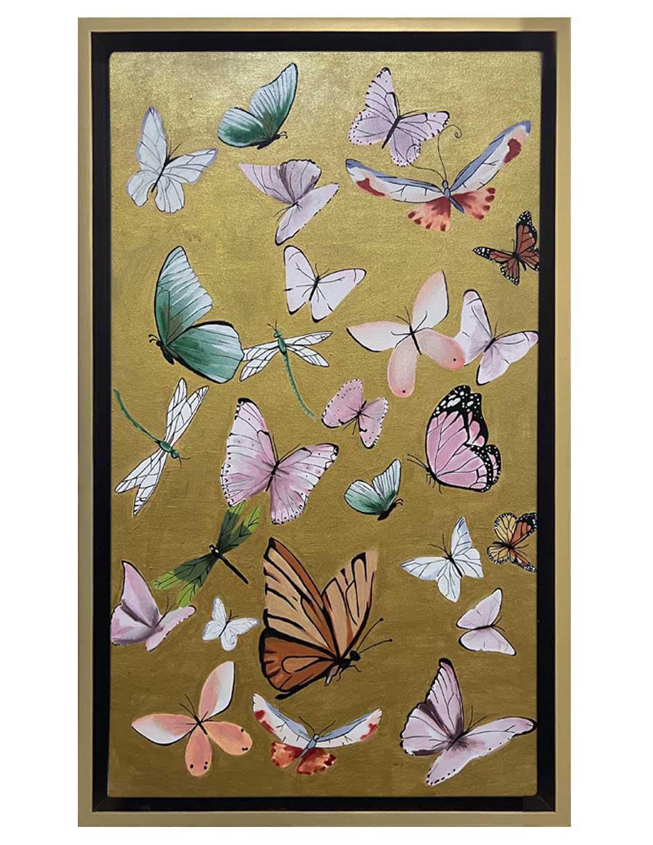 Pintura Golden Butterfly Ii técnica acrílico Animalart Pintura Golden Butterfly Ii técnica acrílico Animalart