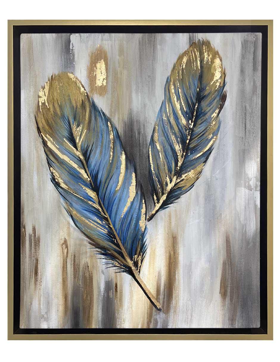 Pintura Gold Feathers Ii técnica acrílico Pintura Gold Feathers Ii técnica acrílico