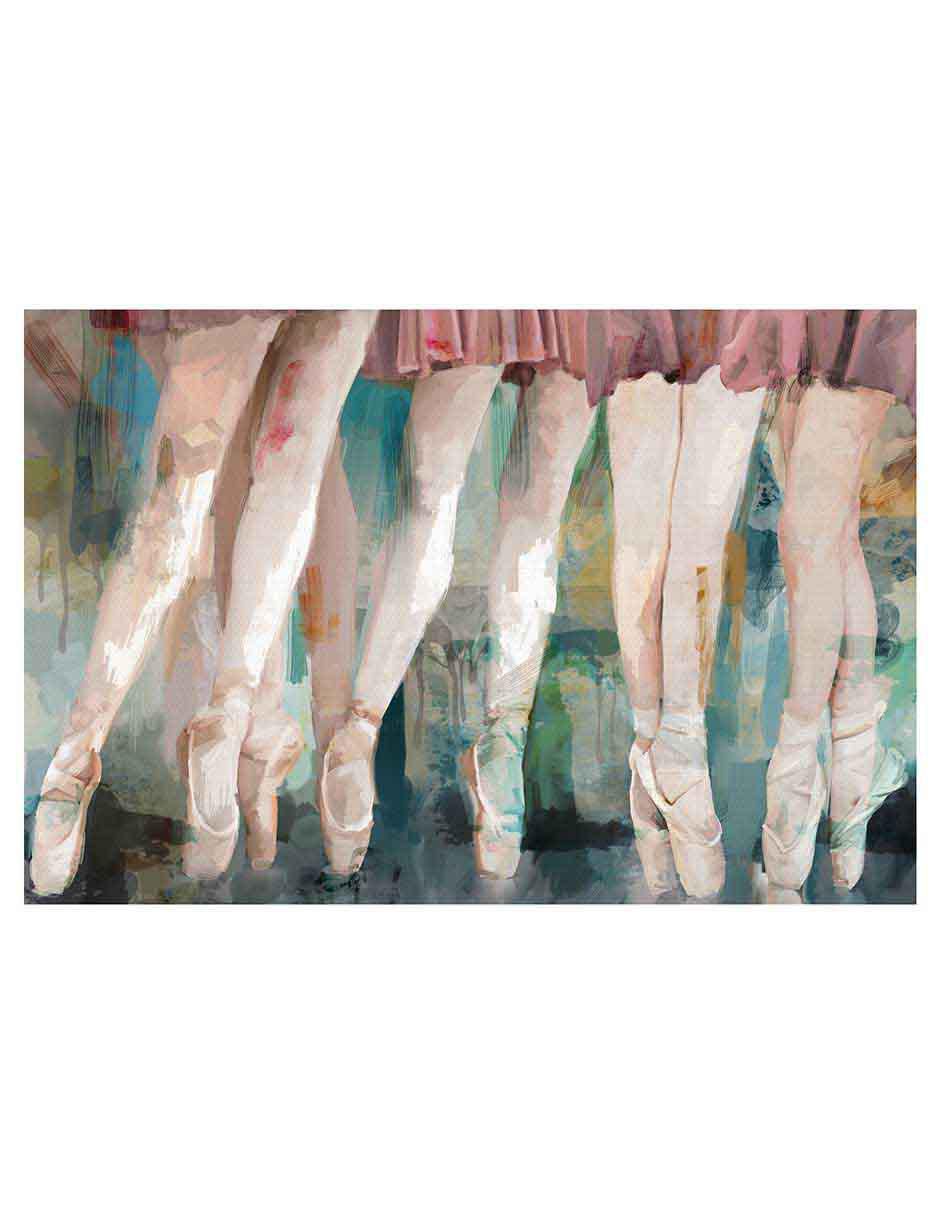 Pintura Barre Bailarinas de Ballet técnica mixta 4