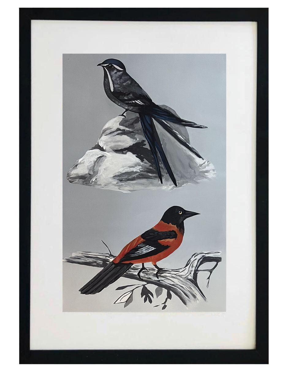 Pintura Birds técnica acrílico Animalart Pintura Birds técnica acrílico Animalart