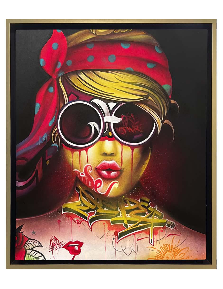 Pintura Rill Vibe técnica mixta Popart