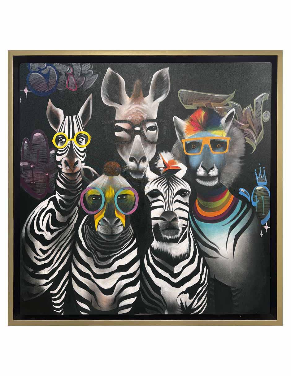 Pintura Intellectual Zebras técnica acrílico Animalart Pintura Intellectual Zebras técnica acrílico Animalart