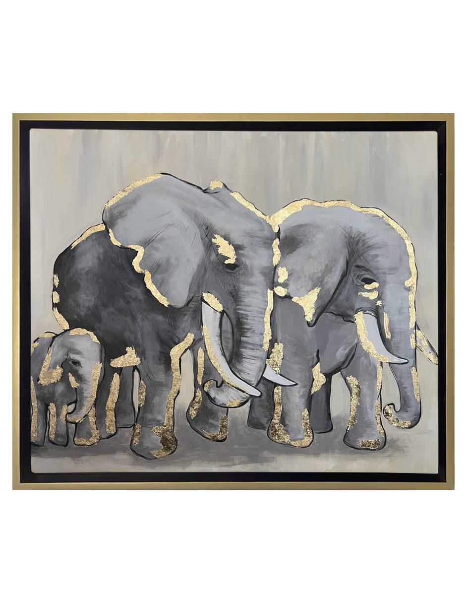 Pintura Family Elephant técnica acrílico Animalart Pintura Family Elephant técnica acrílico Animalart