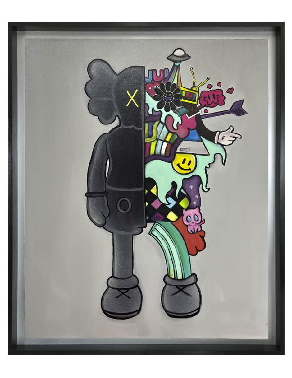 Pintura Somos Lo Que Consumimos técnica acrílico Milleniart