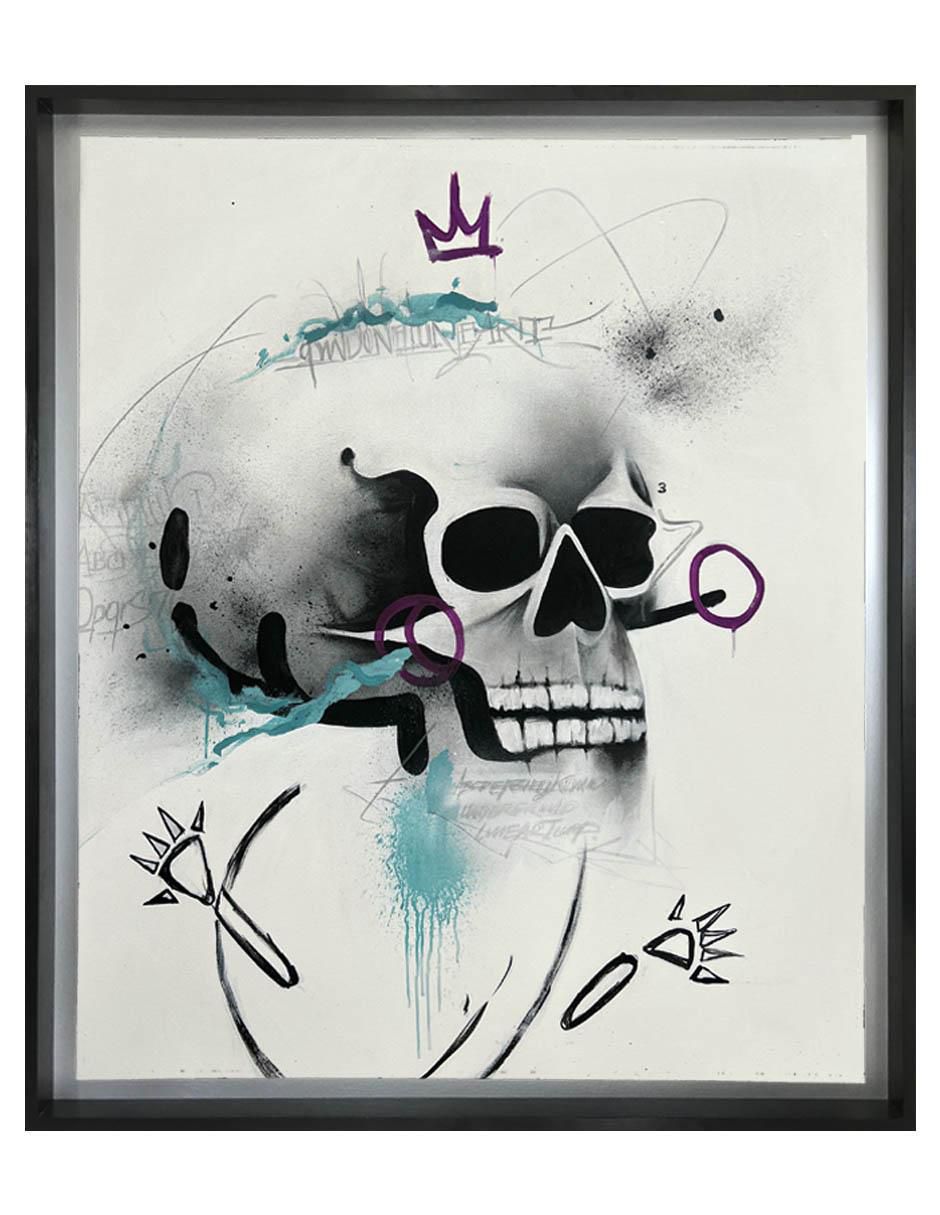 Pintura Calavera técnica mixta Milleniart Pintura Calavera técnica mixta Milleniart