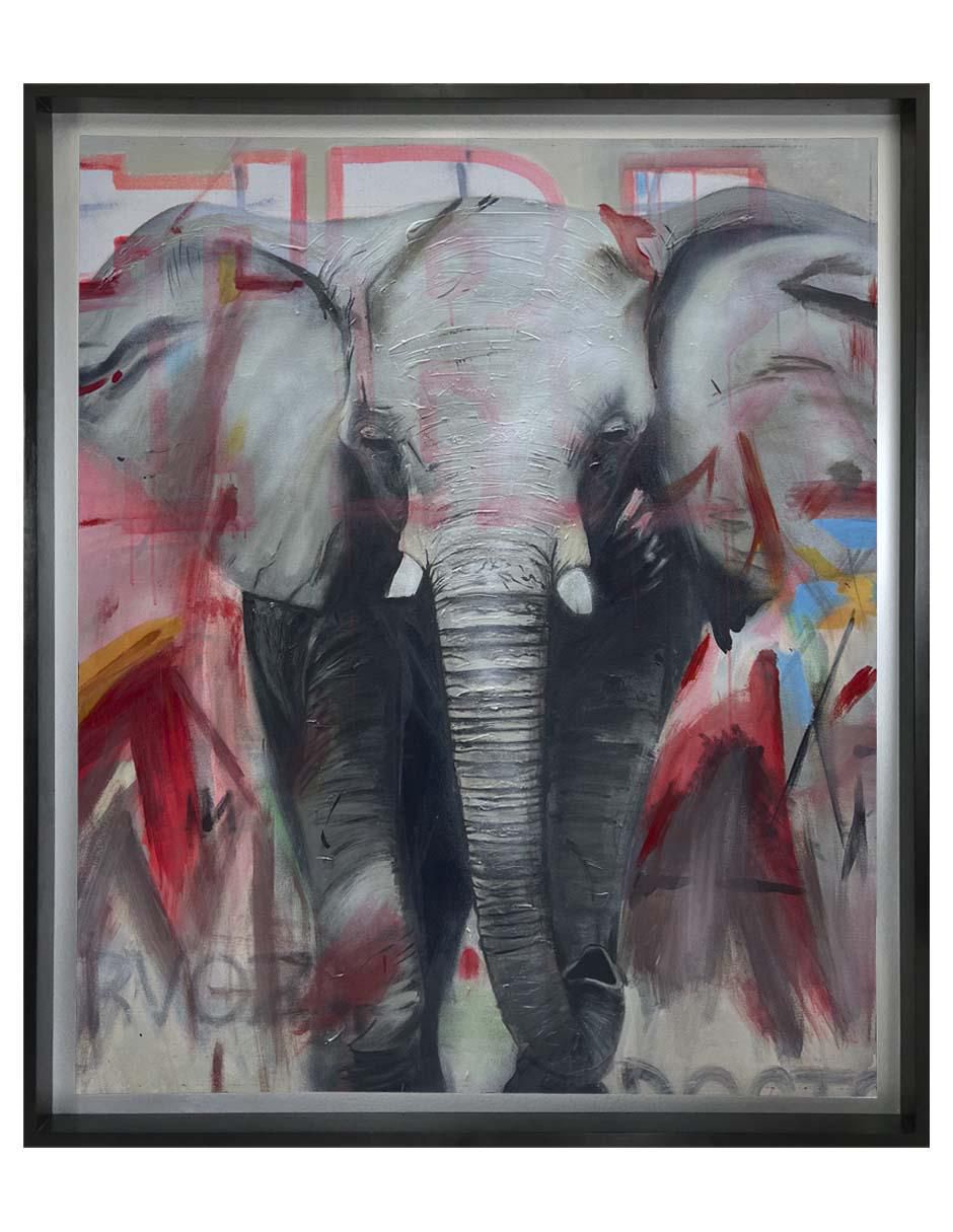 Pintura Save Me Elephant técnica acrílico Animalart Pintura Save Me Elephant técnica acrílico Animalart