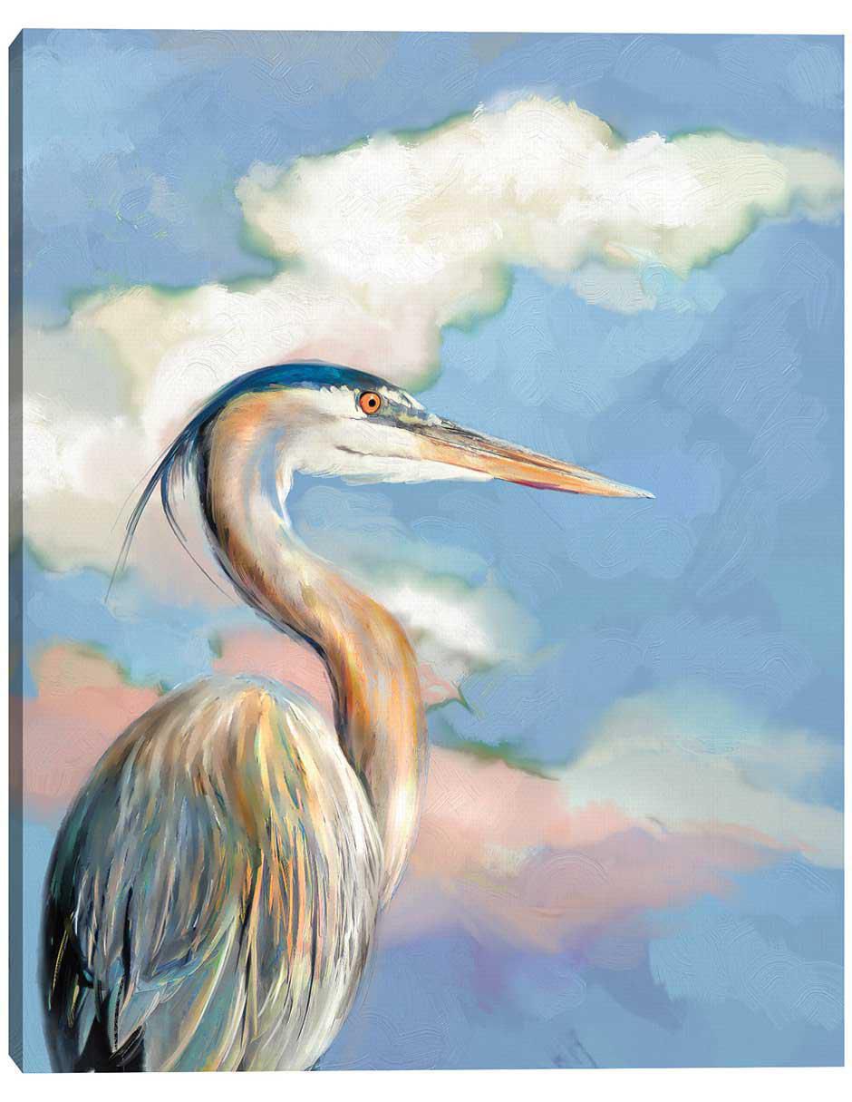 Pintura Retrato De Garza técnica mixta Animales Pintura Retrato De Garza técnica mixta Animales