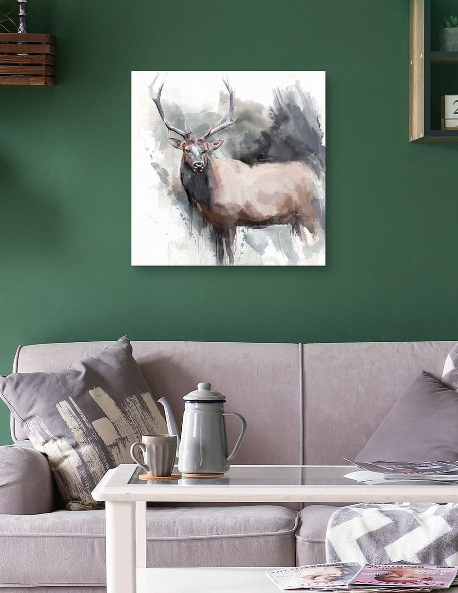 Pintura Retrato De Alce técnica mixta Animales 4