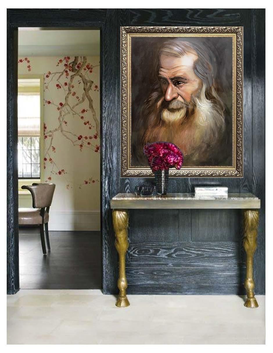 Pintura El Juez técnica óleo Vintage 2