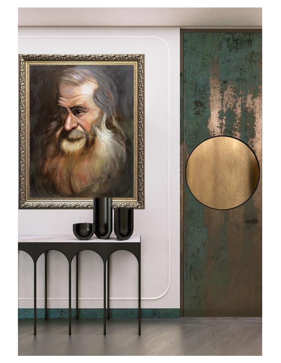 Pintura El Juez técnica óleo Vintage 3