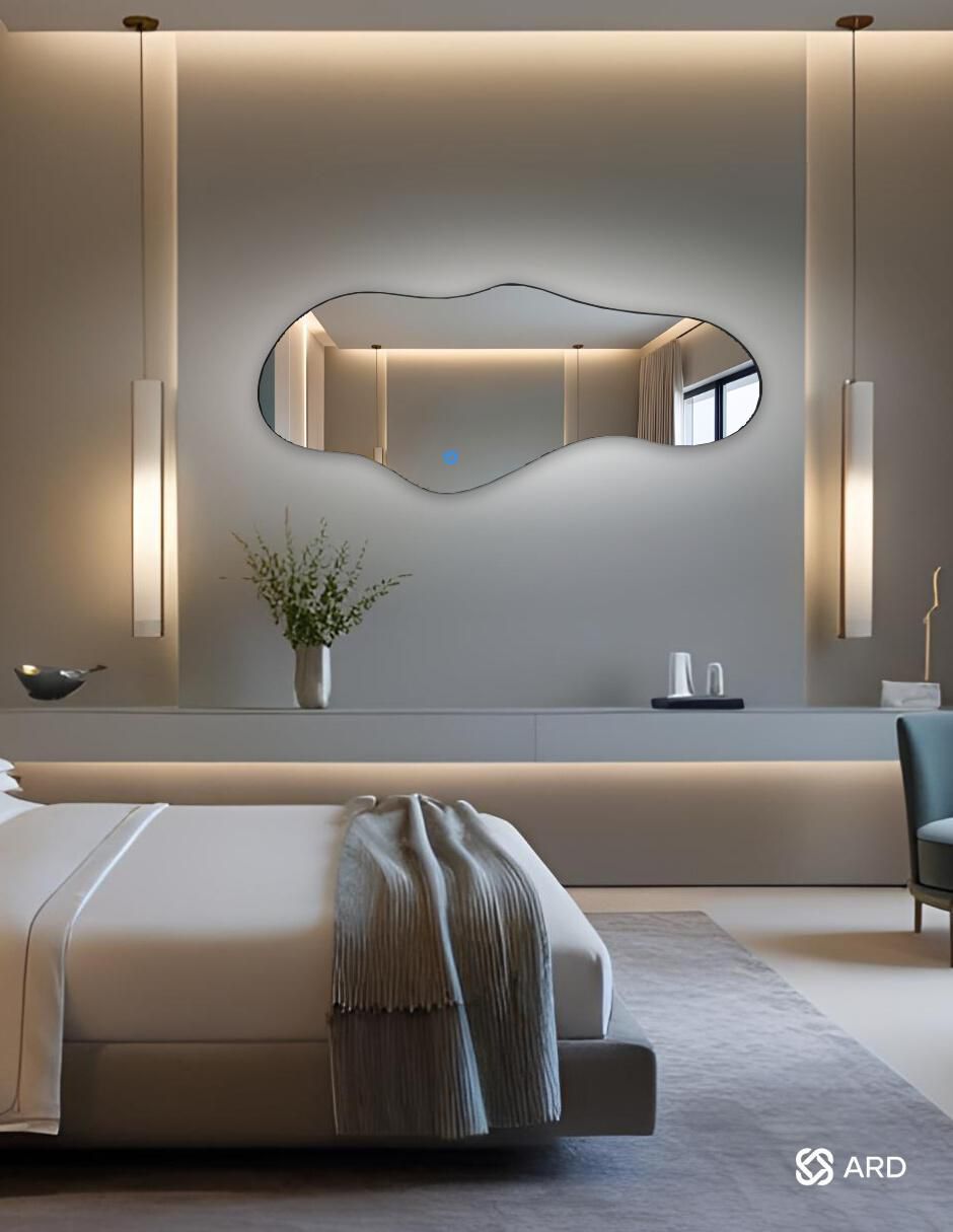 Espejo decorativo de pared con luz led luminous cloud 8