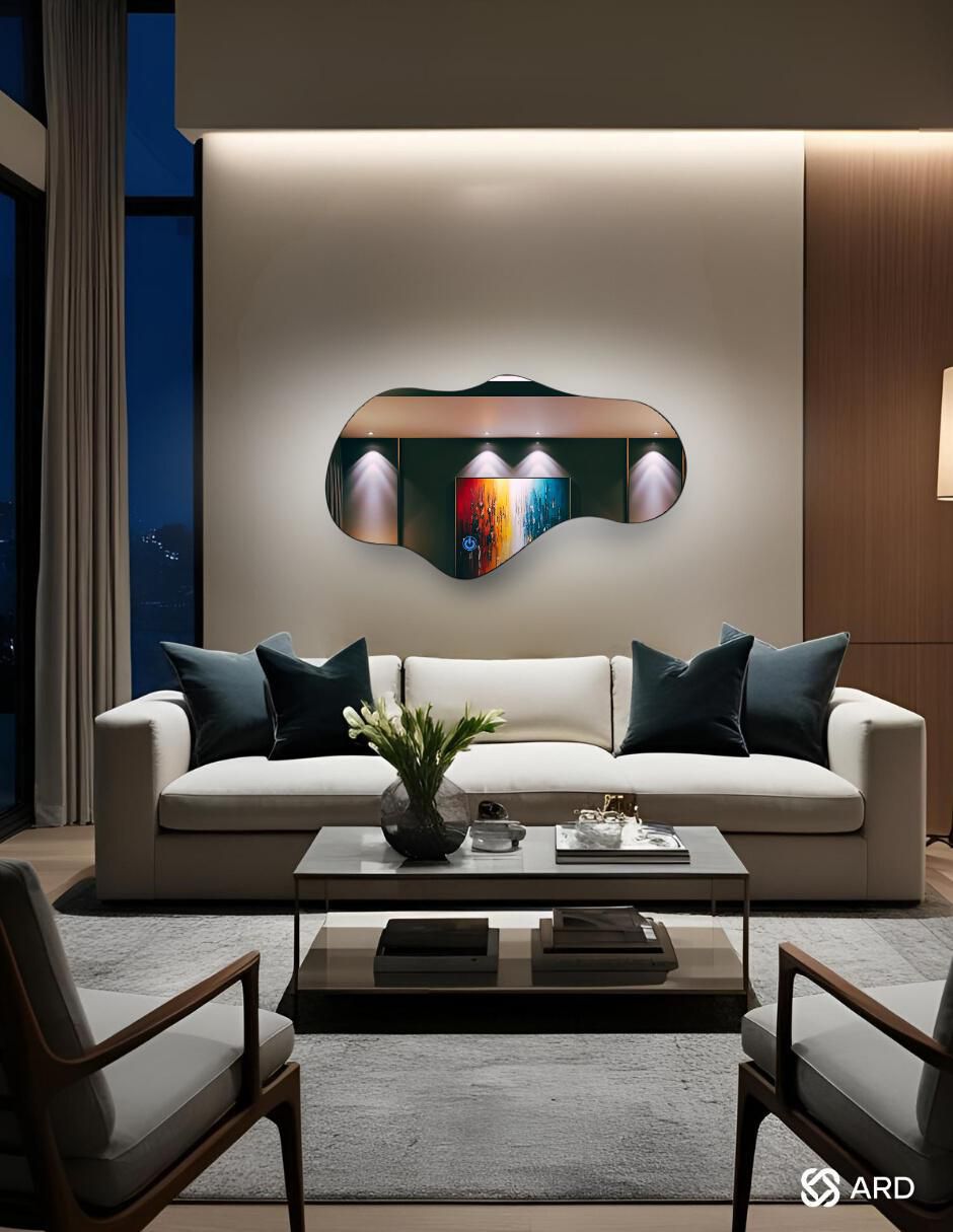 Espejo irregular Decorativo de pared con luz led Luminous Cloud 5