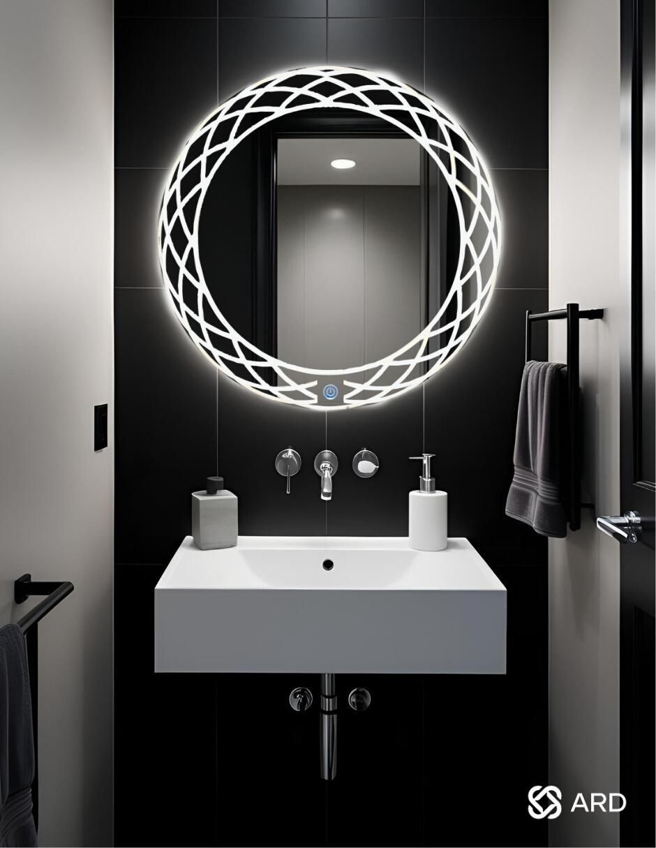 Espejo redondo Ard para baño con luz led Luminous Glass Mirage