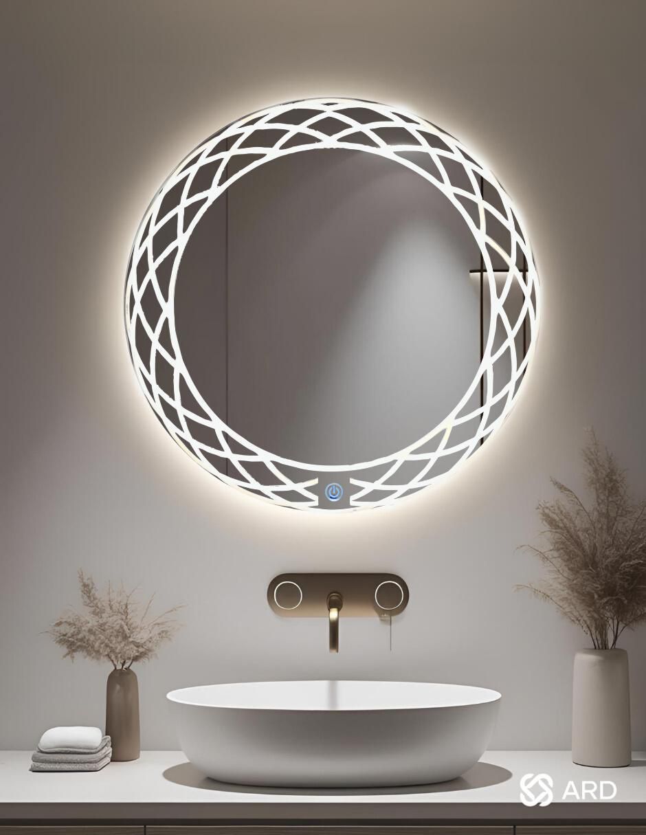 Espejo redondo Ard para baño con luz led Luminous Glass Mirage