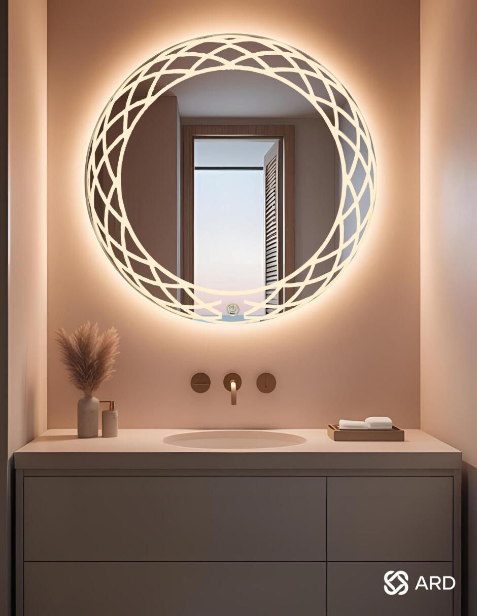 Espejo redondo Ard para baño con luz led Luminous Glass Mirage
