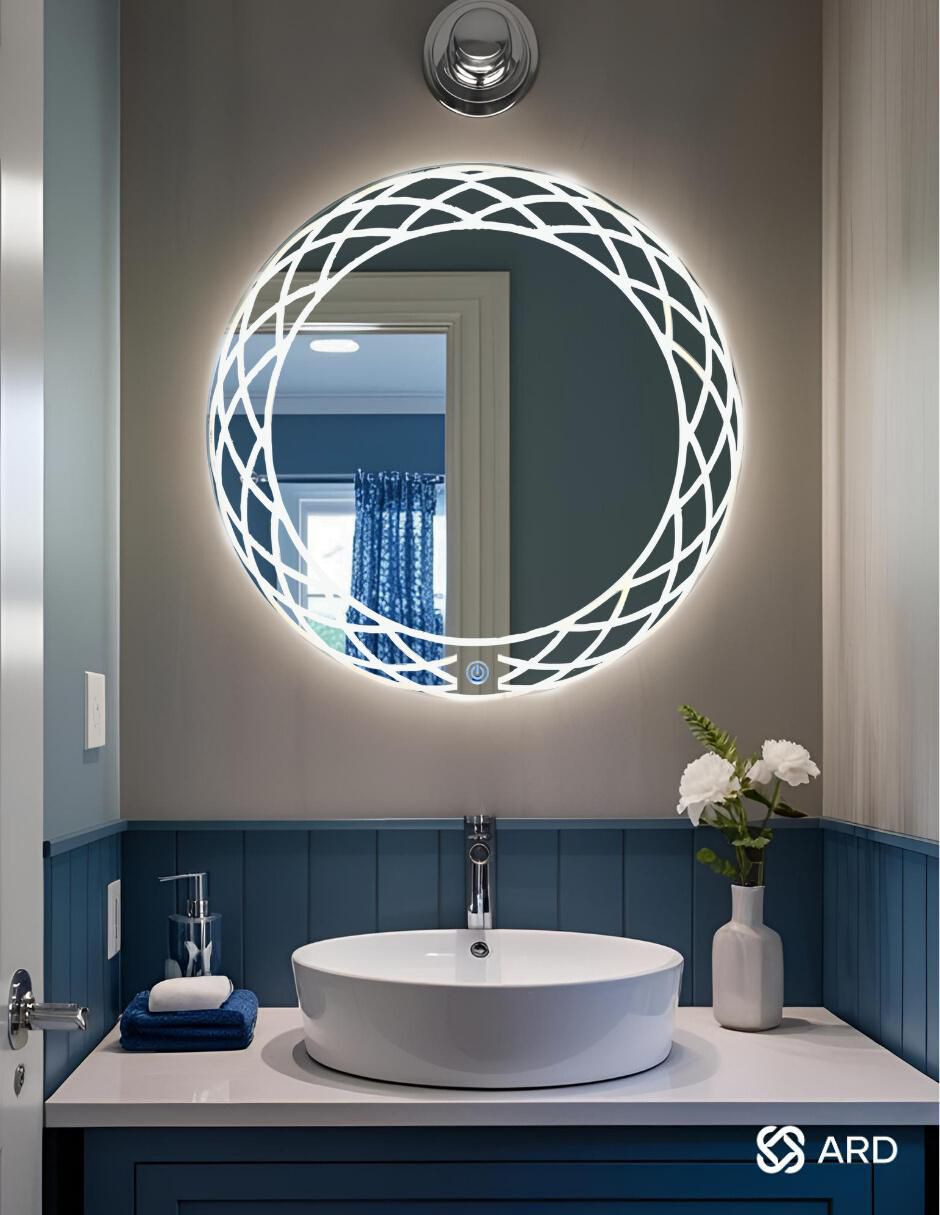 Espejo redondo Ard para baño con luz led Luminous Glass Mirage