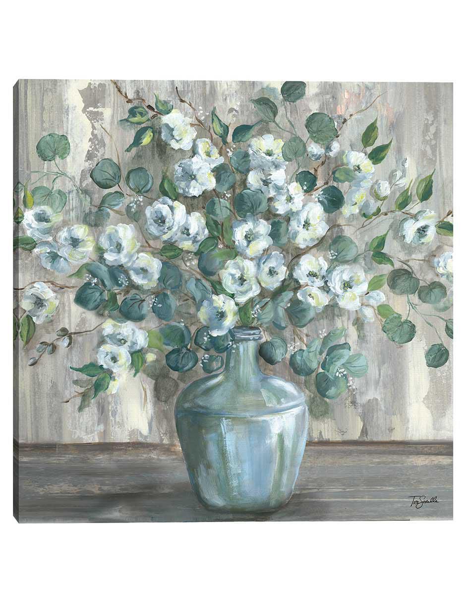Pintura Manzana Blossom Jug Square técnica mixta Floral