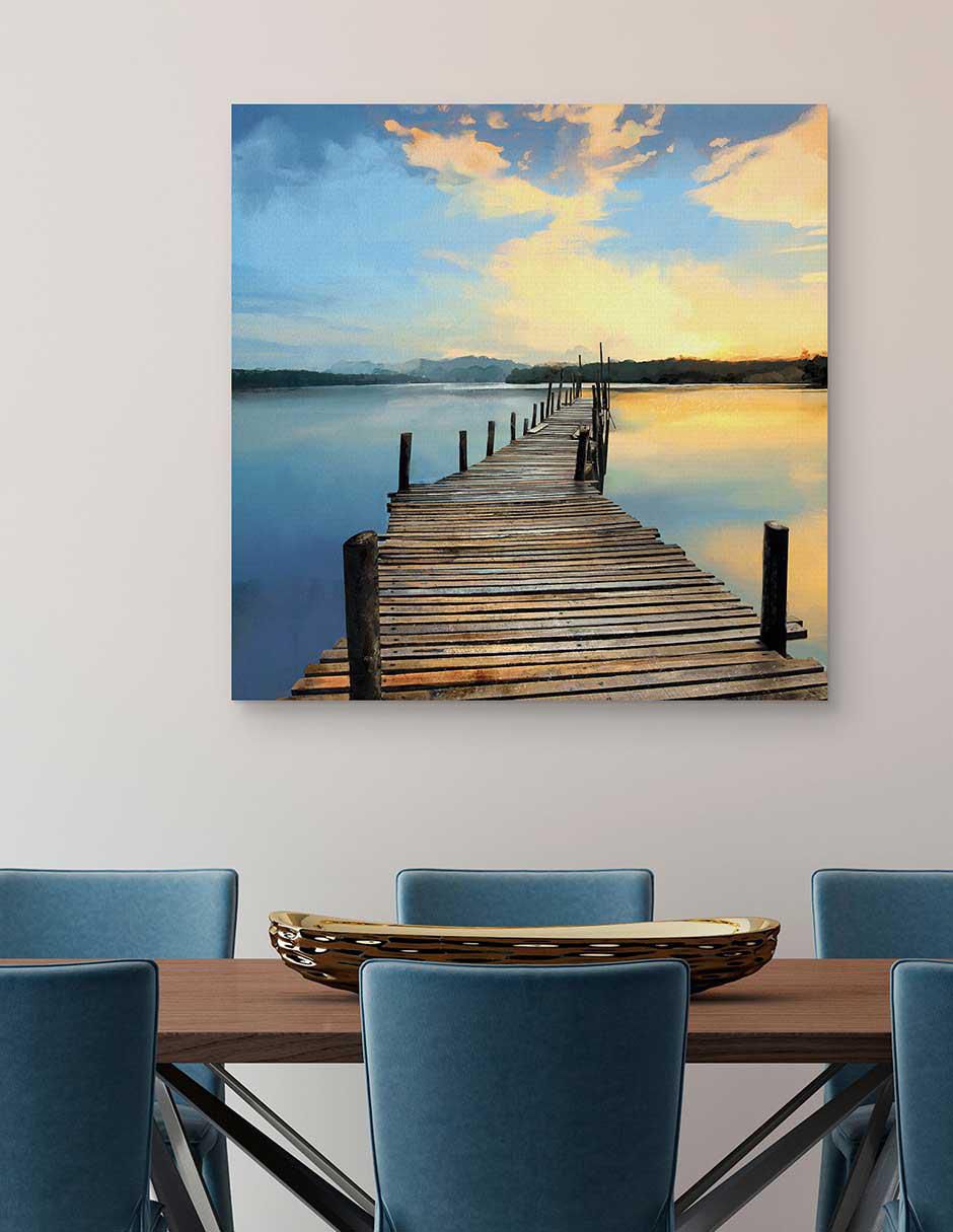 Pintura Muelle Sun técnica mixta Fotografia 3