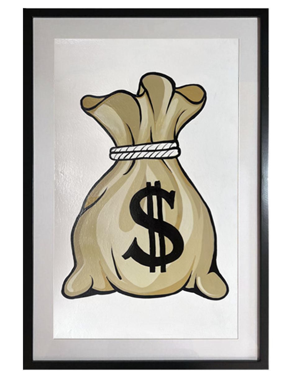 Pintura Money Bag técnica acrílico Milleniart