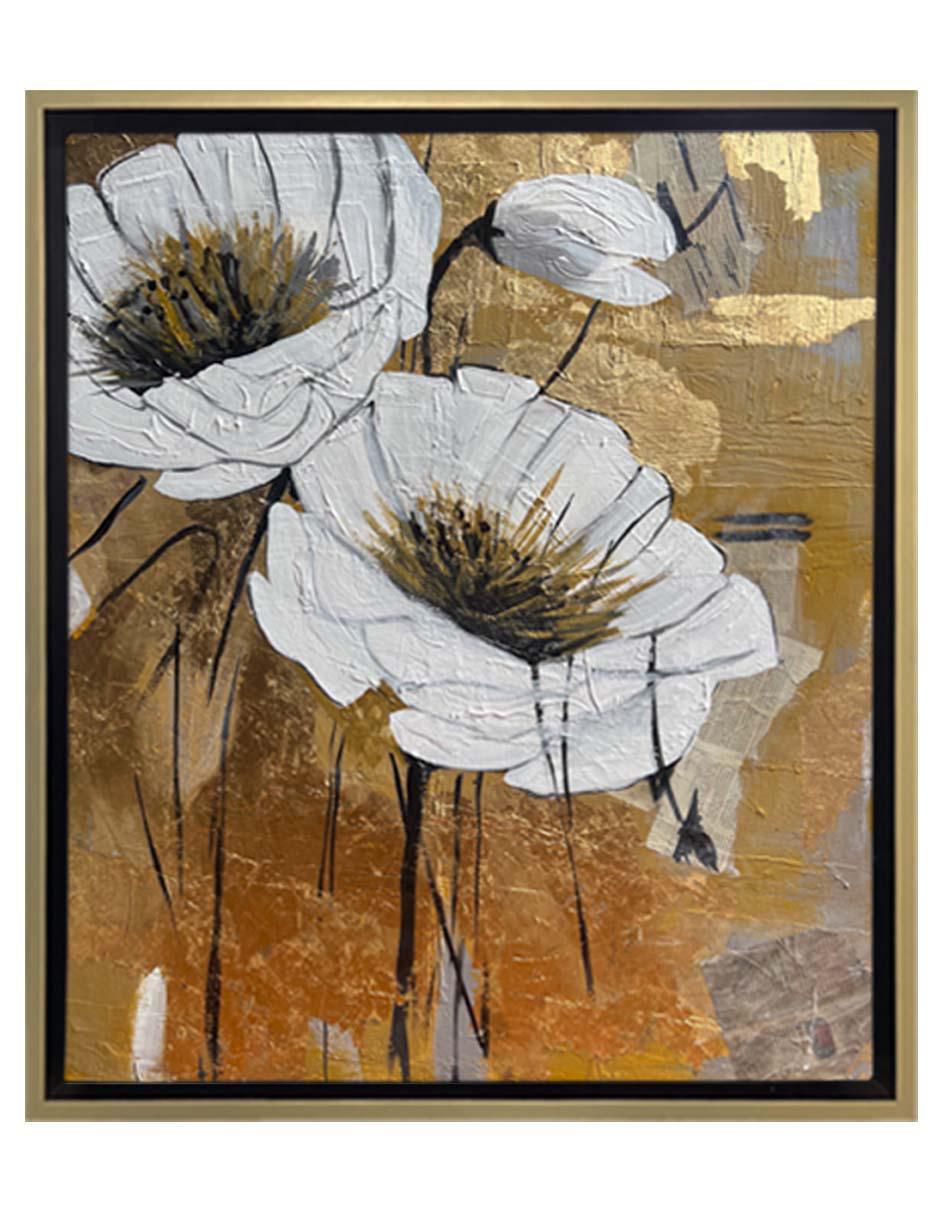 Pintura Entre Periódicos Y Flores técnica mixta Flores Pintura Entre Periódicos Y Flores técnica mixta Flores